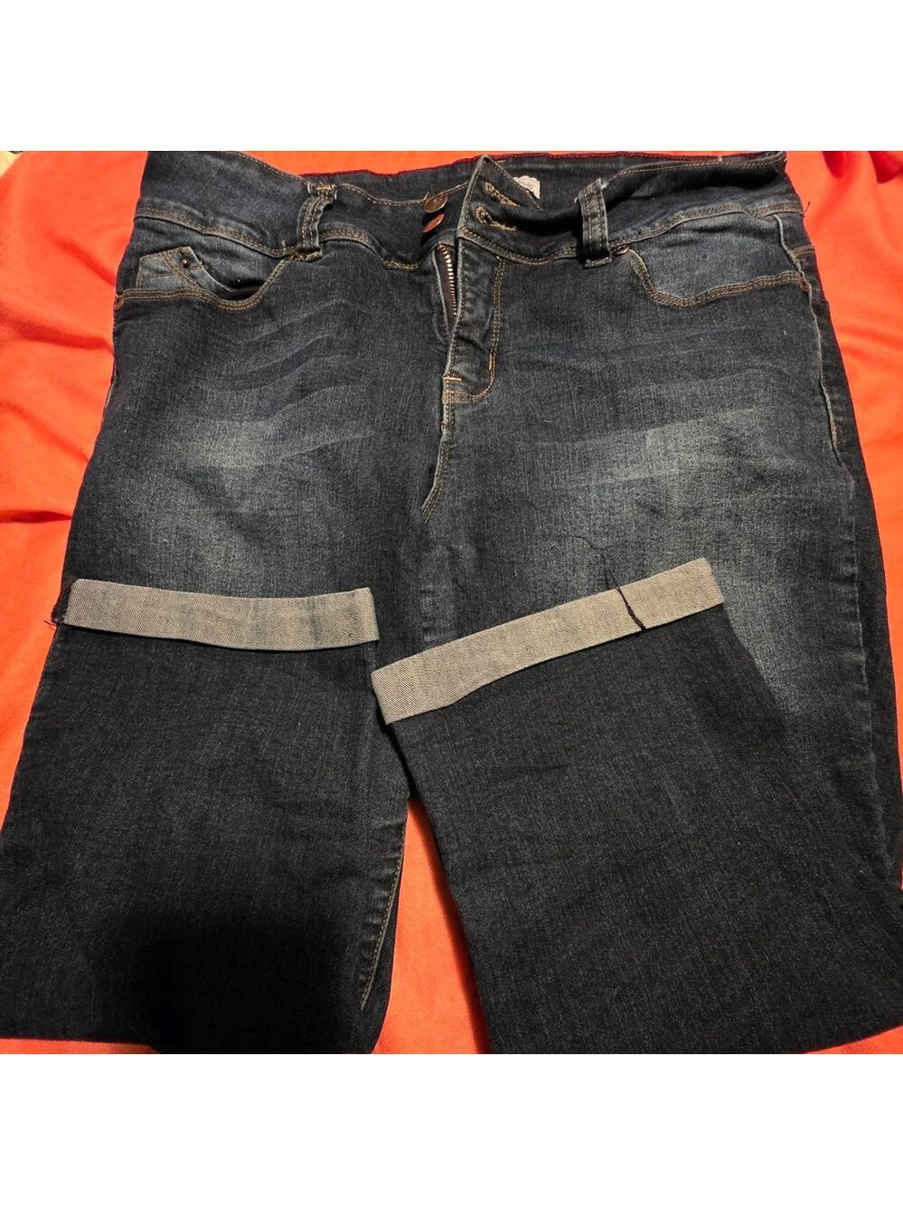 4/$67 Deal! Royalty For Me Women's Deep Indigo Straight Cropped Jeans
